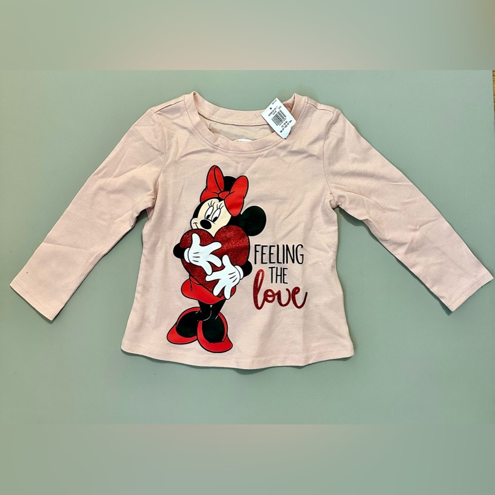 Pink Minnie Mouse Long Sleeve top 12-18M